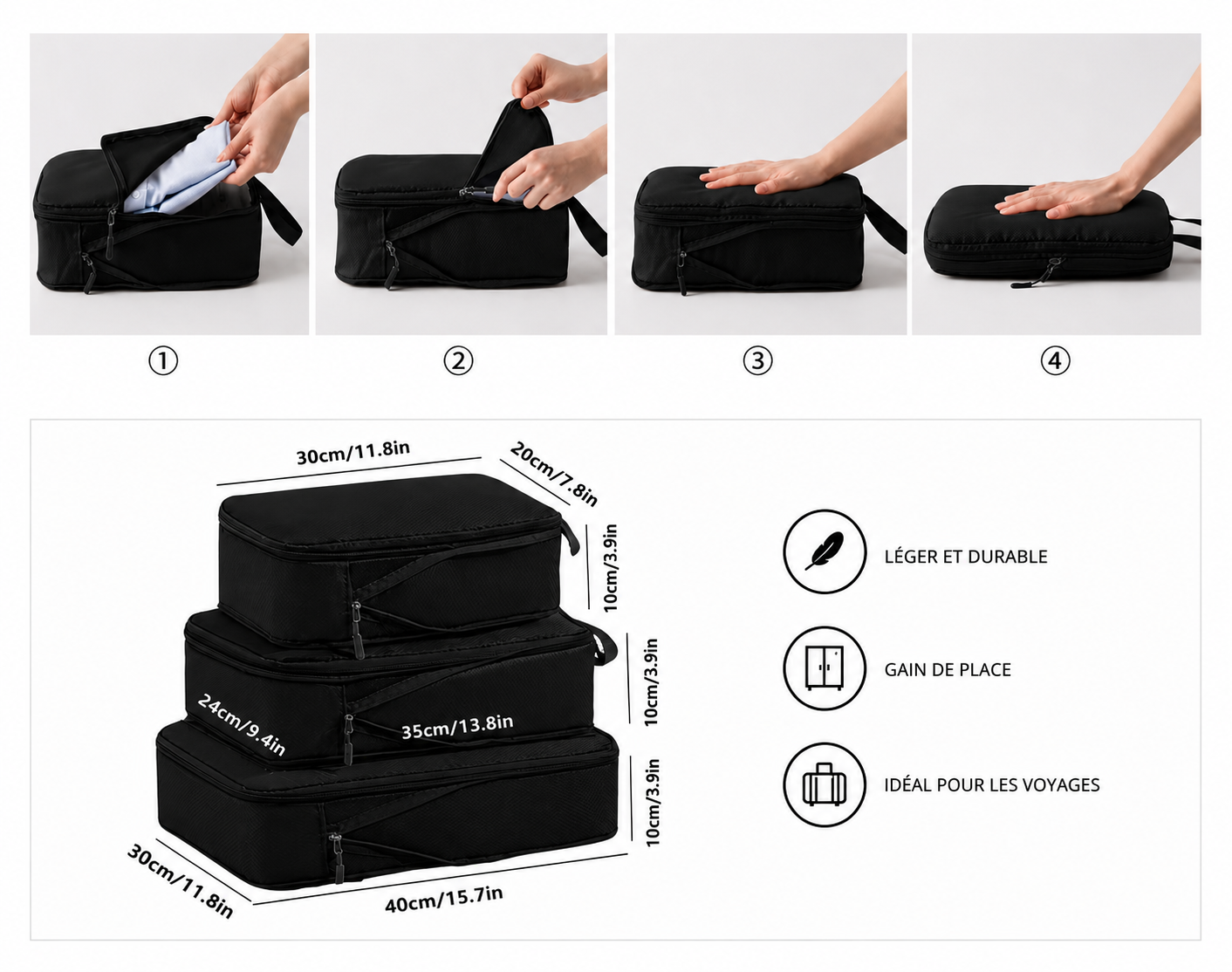 Airbin Compressible Packing Cube Set
